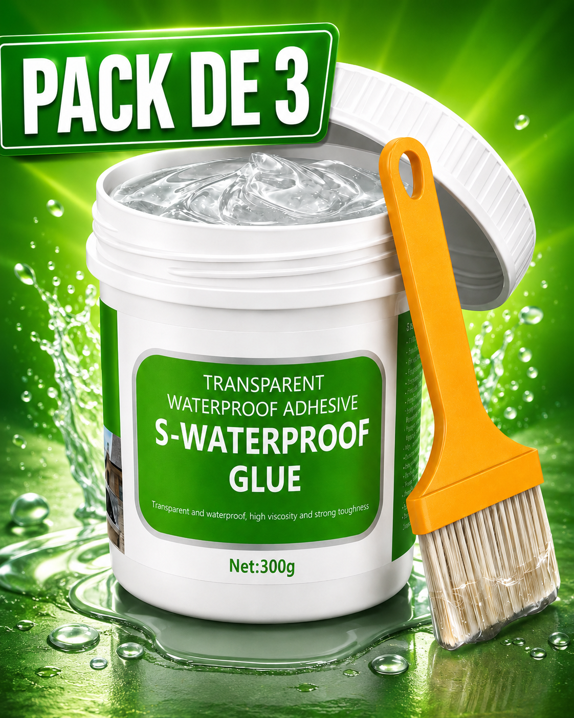 PACK X3 Sellador Goteras Impermevilizante + Brochas aplicadoras